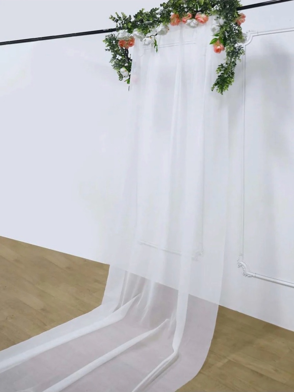 5ftx14ft White Chiffon Drapery - Pack of 2